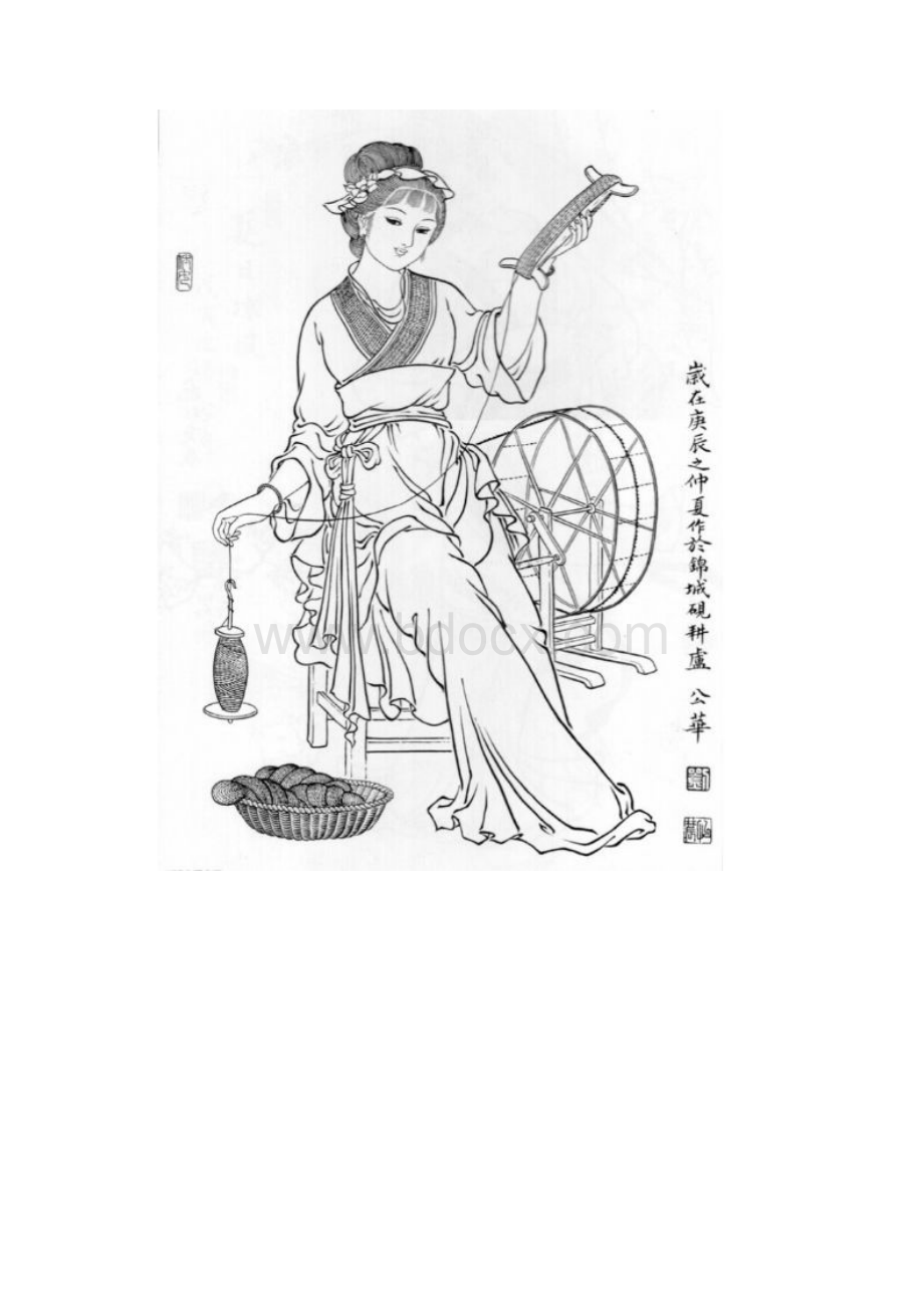 古风美人白描线稿素材附人物五官画法.docx_第3页