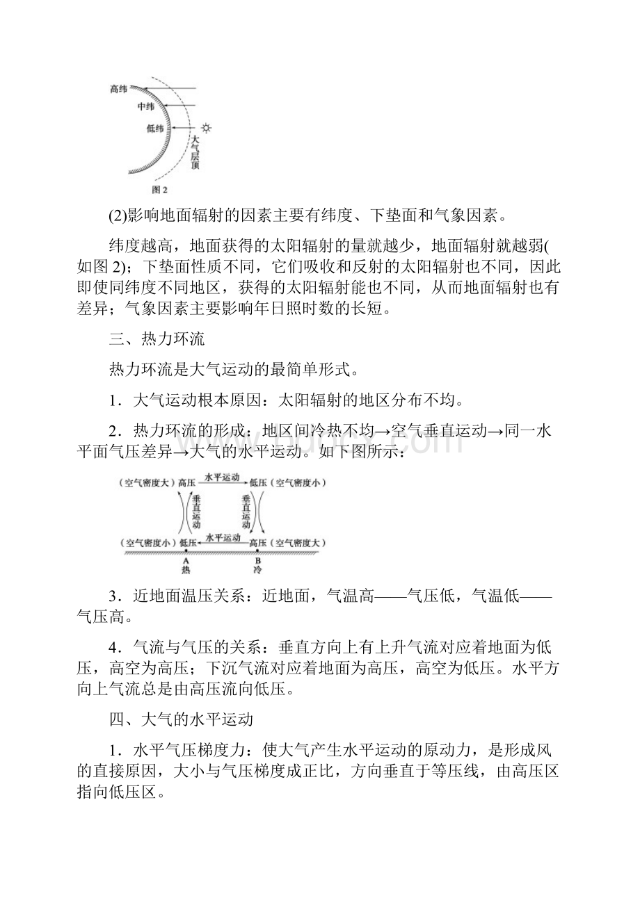 教师必备届高三地理一轮复习学案 必修1 32 大气的垂直分层受热过程和大气运动综述.docx_第3页