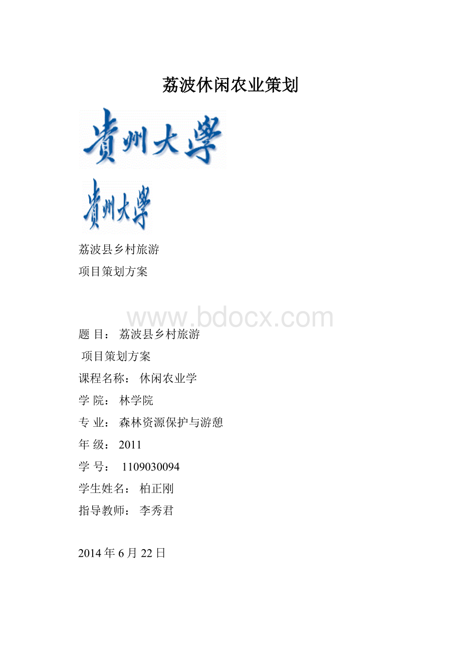 荔波休闲农业策划.docx