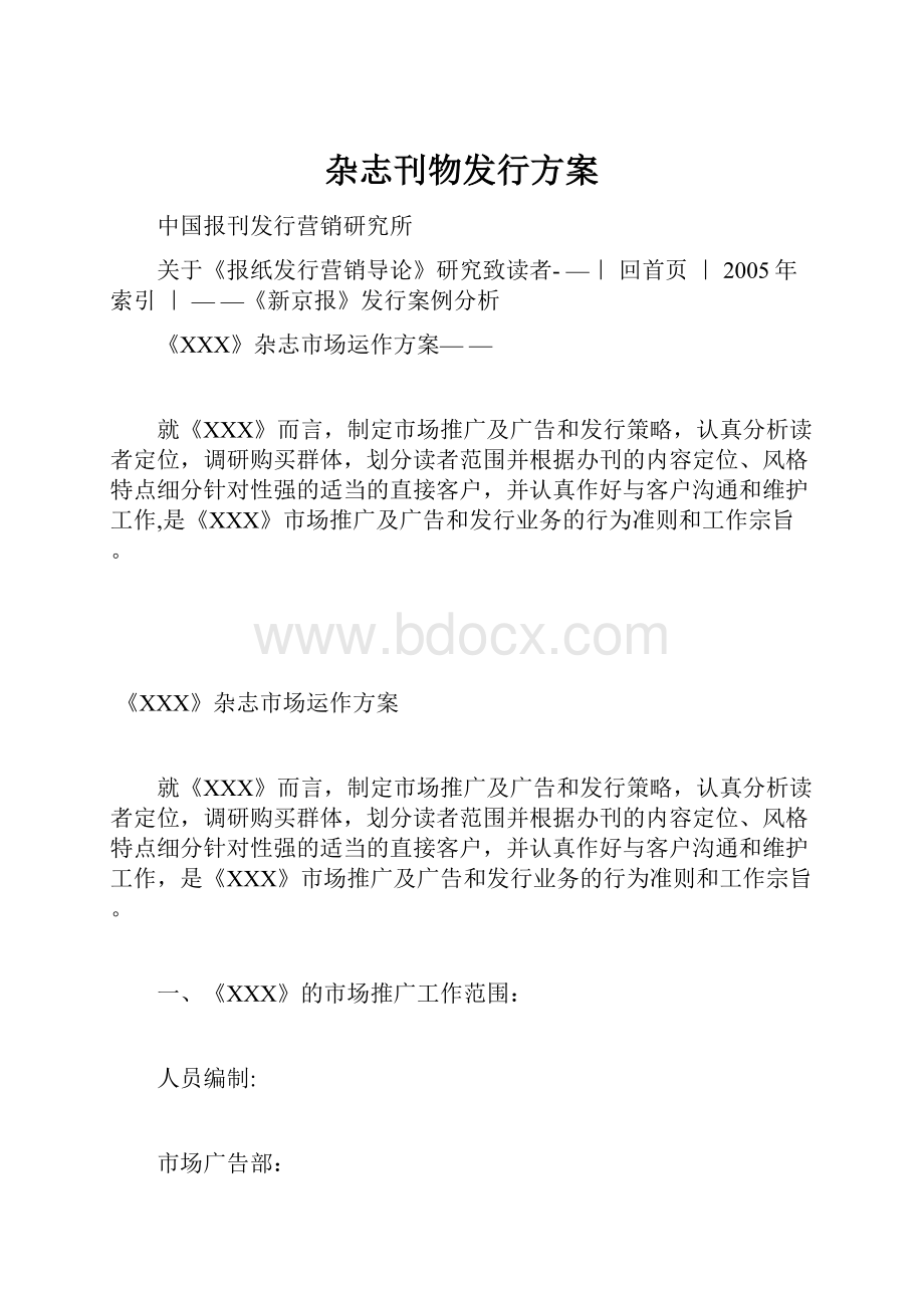 杂志刊物发行方案.docx