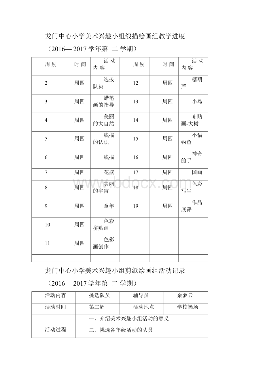 第二学期兴趣小组计划和进度表和活动记录.docx_第2页