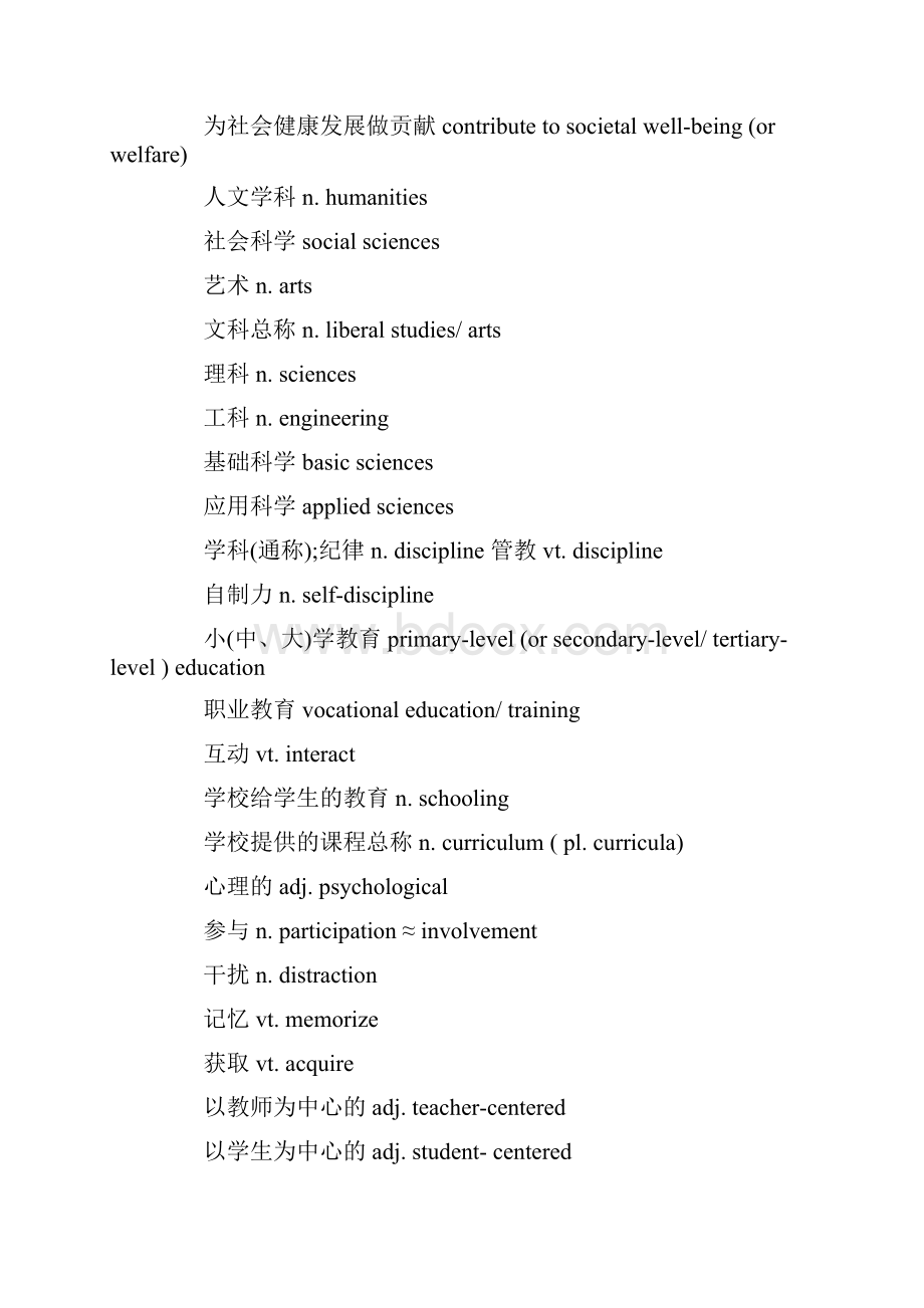 托福写作教育类常用词罗列归纳word版.docx_第2页