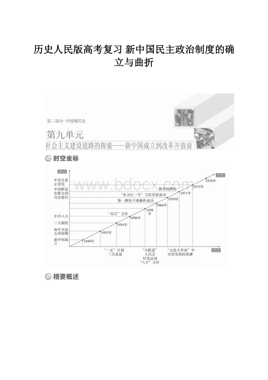 历史人民版高考复习新中国民主政治制度的确立与曲折.docx