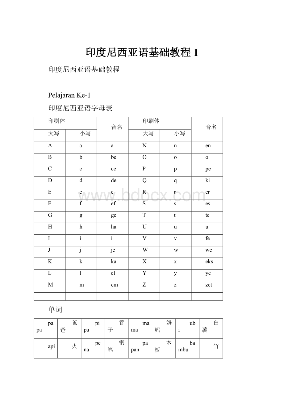 印度尼西亚语基础教程1.docx_第1页