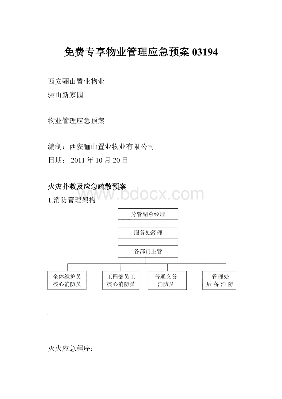 免费专享物业管理应急预案03194.docx