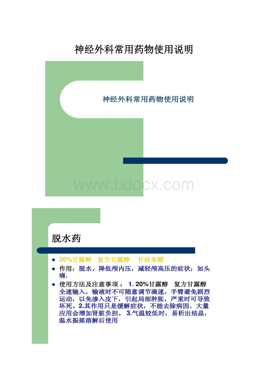 神经外科常用药物使用说明.docx_第1页