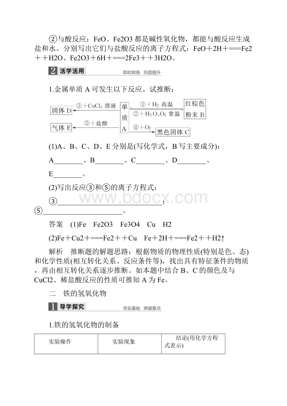 高中化学第三章金属及其化合物第二节第3课时《铁的重要化合物》知识点归纳及例题解析必修1.docx_第2页