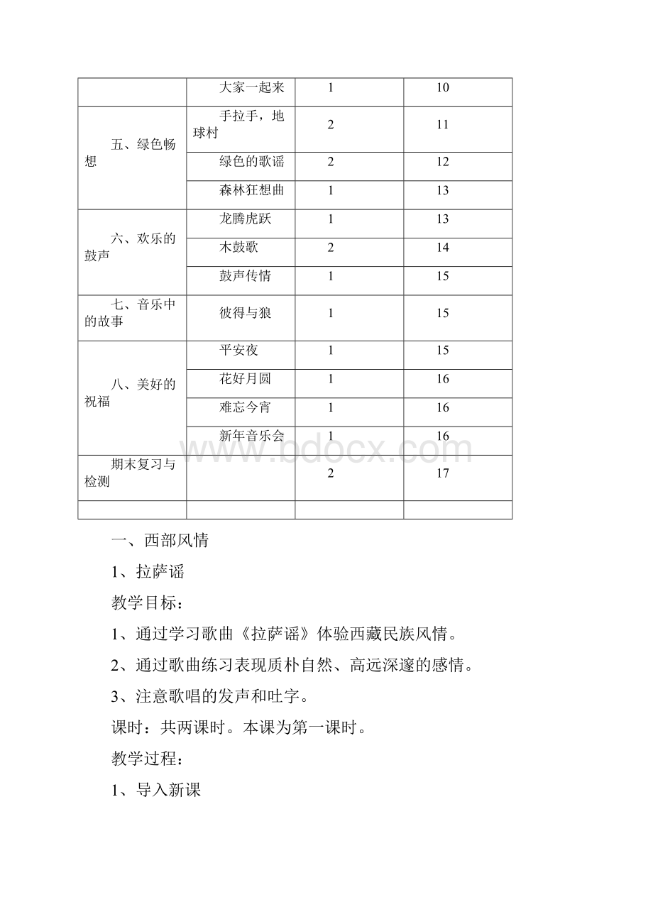 完整打印版人教版小学五年级上册音乐教案.docx_第3页