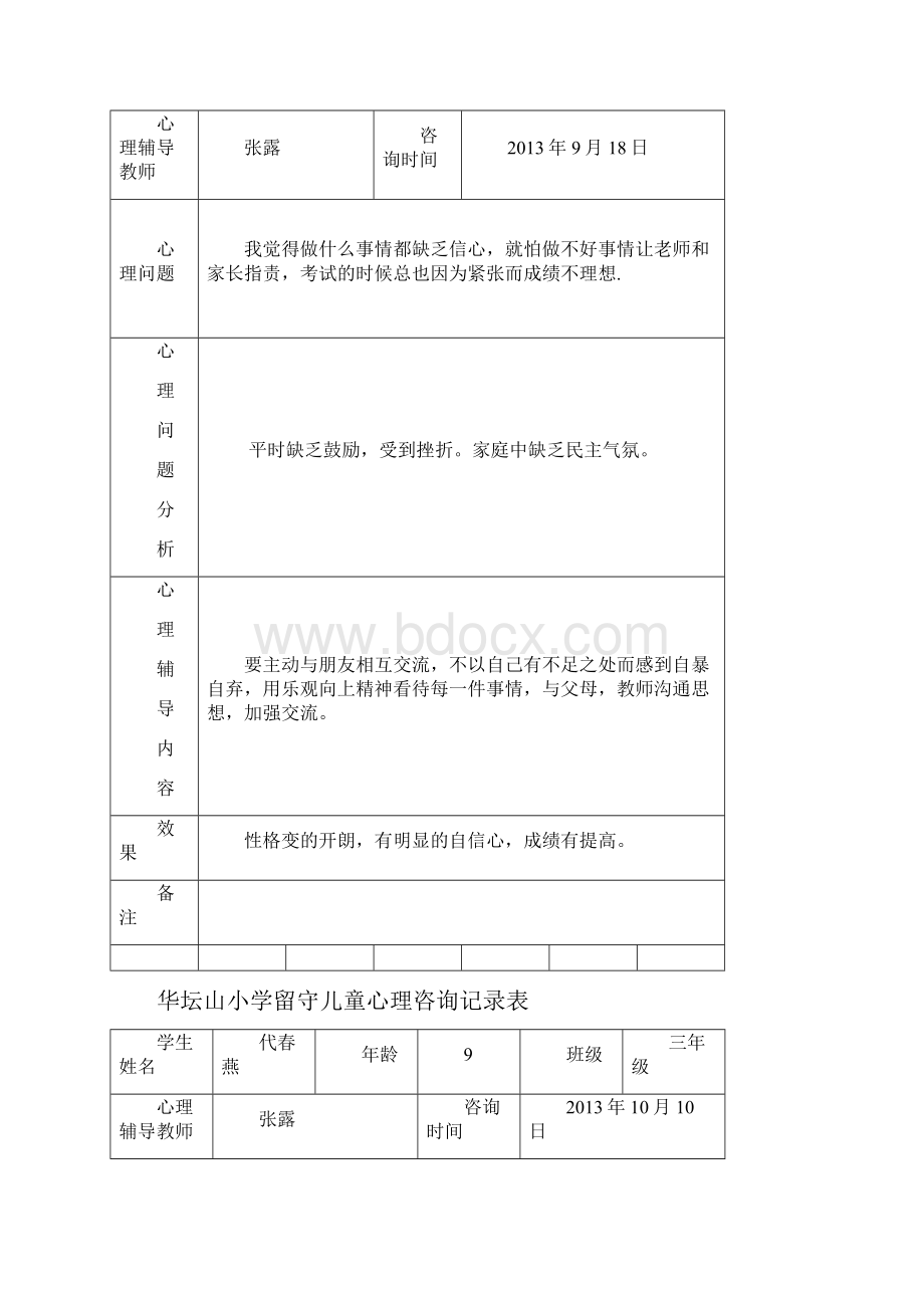 留守儿童心理辅导记录表1.docx_第2页