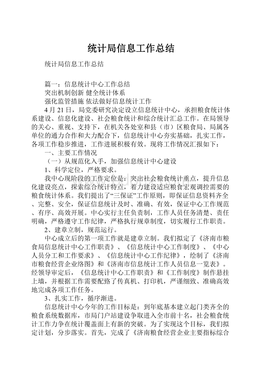 统计局信息工作总结.docx_第1页