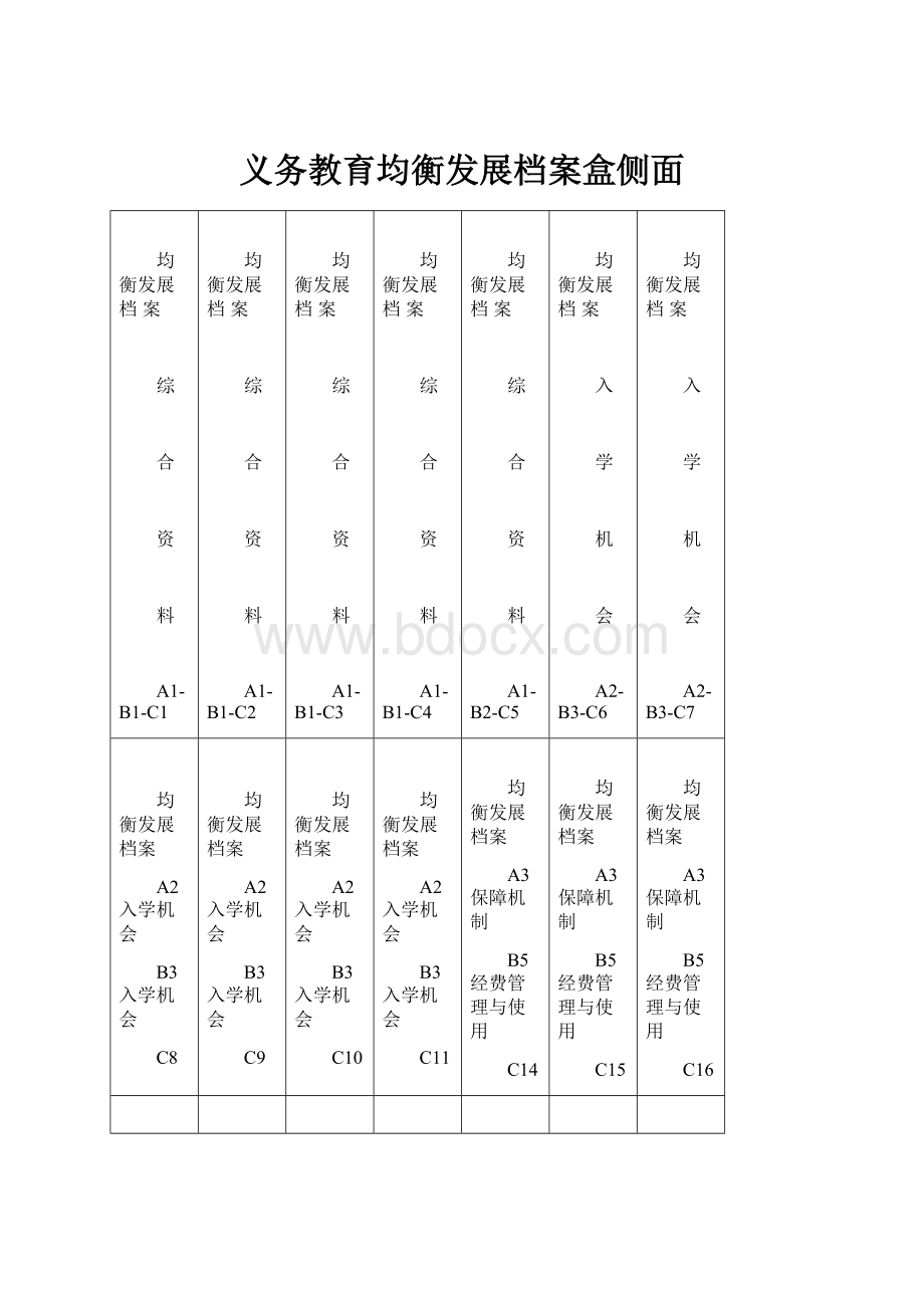 义务教育均衡发展档案盒侧面.docx