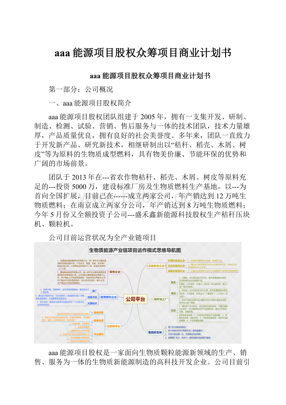 aaa能源项目股权众筹项目商业计划书.docx