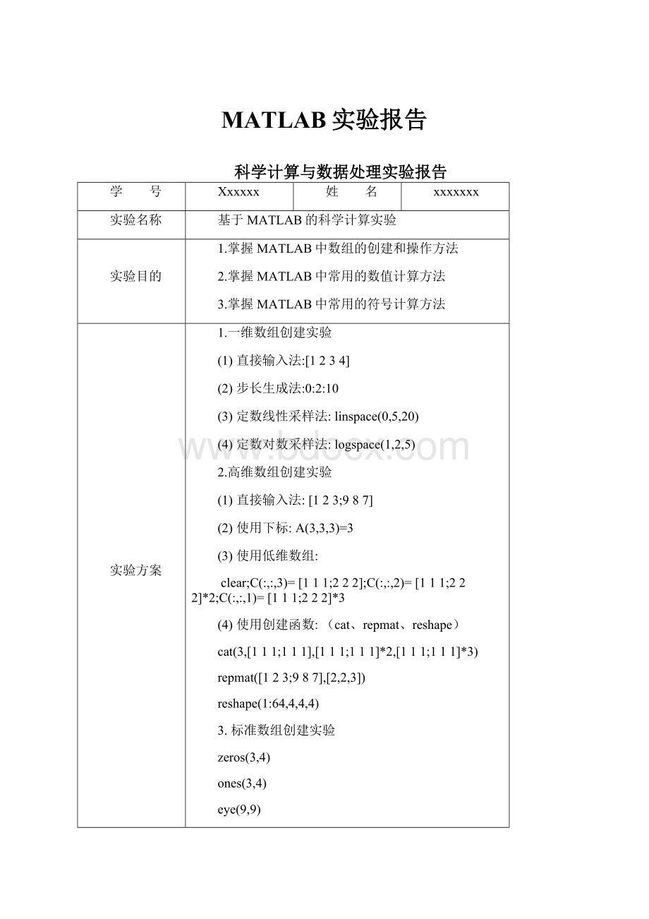 MATLAB实验报告.docx_第1页