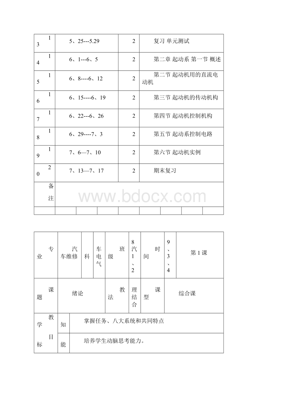 汽车的电气设备构造与维修理论教案设计.docx_第2页