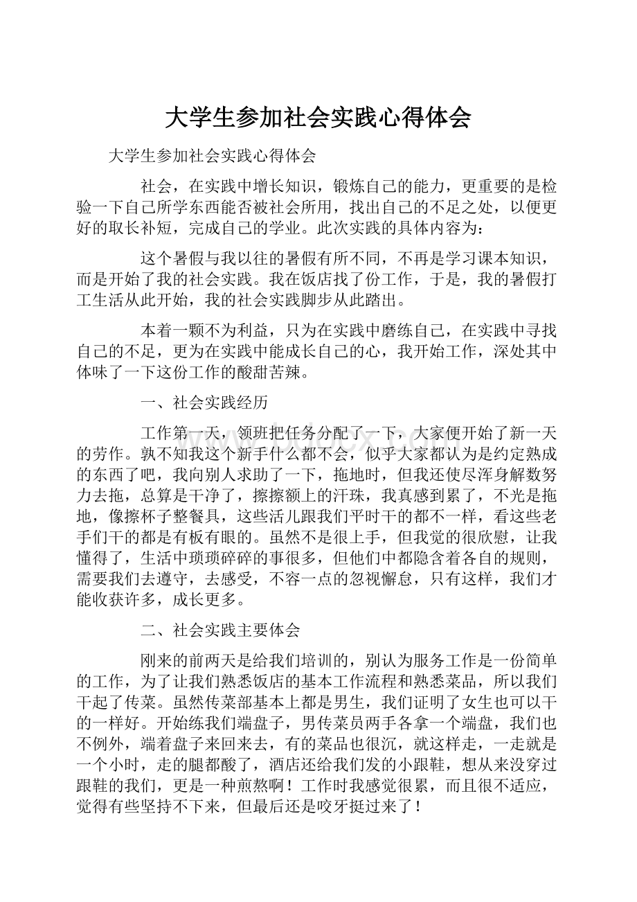 大学生参加社会实践心得体会.docx