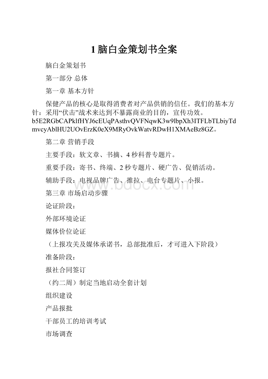 1脑白金策划书全案.docx