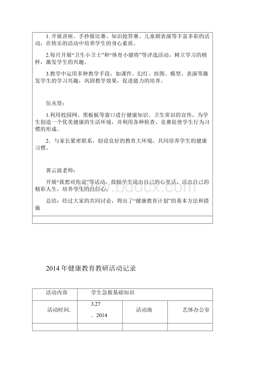 健康教育教研活动记录.docx_第2页