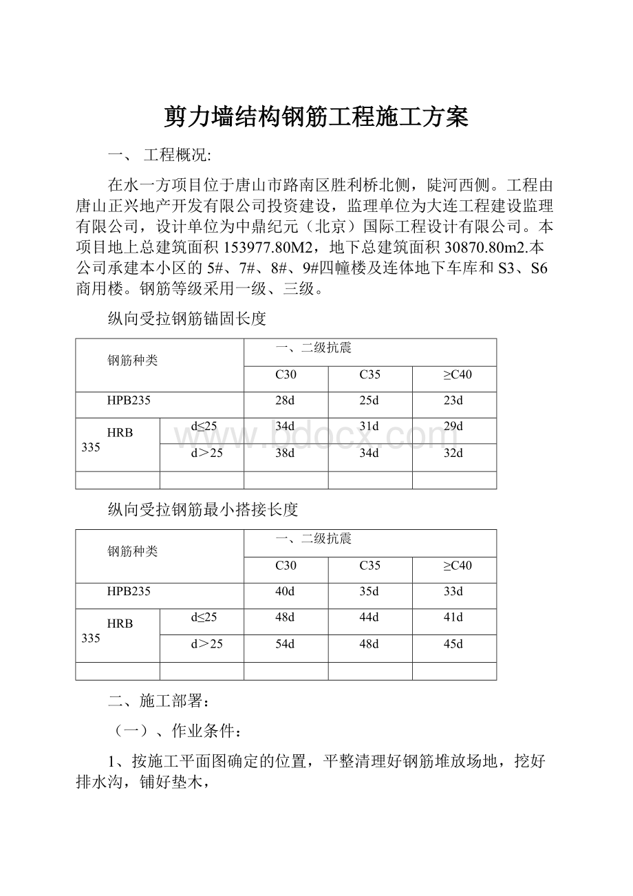 剪力墙结构钢筋工程施工方案.docx_第1页