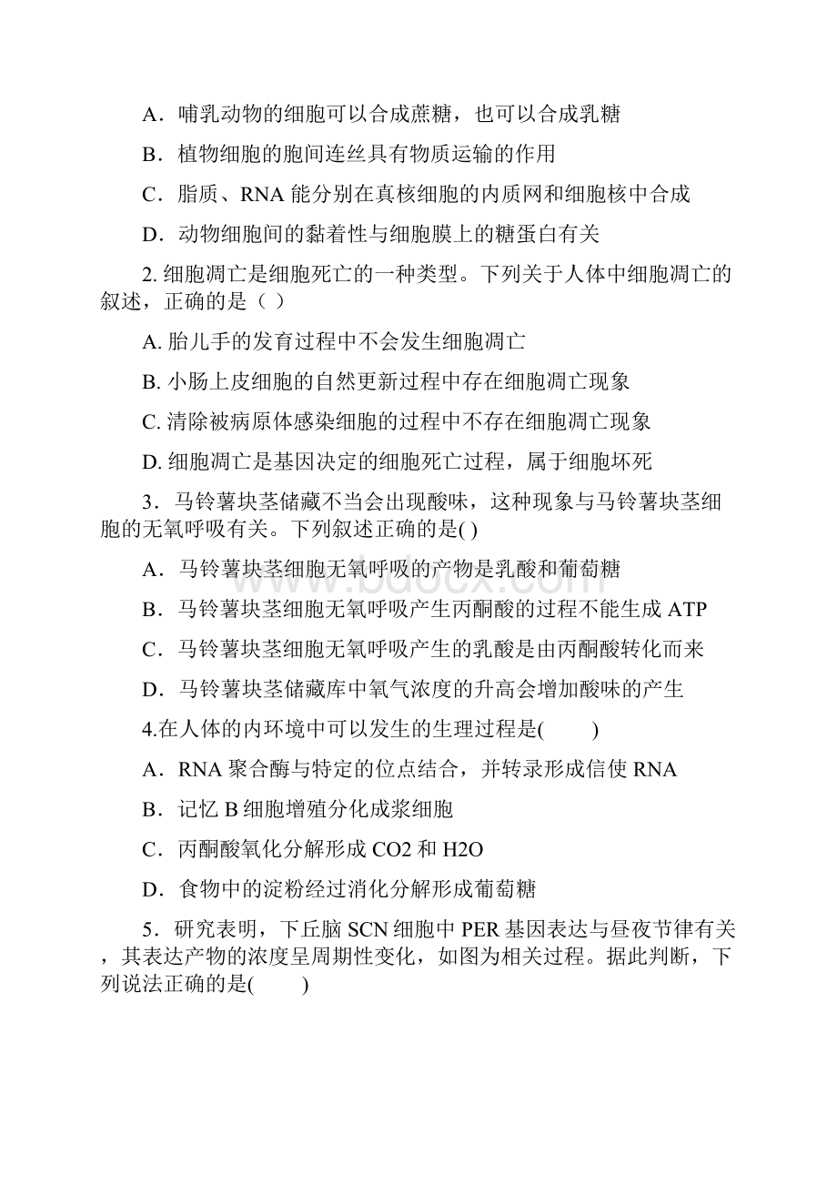 四川仁寿第一中学校北校区高三月考理科综合试题含答案.docx_第2页