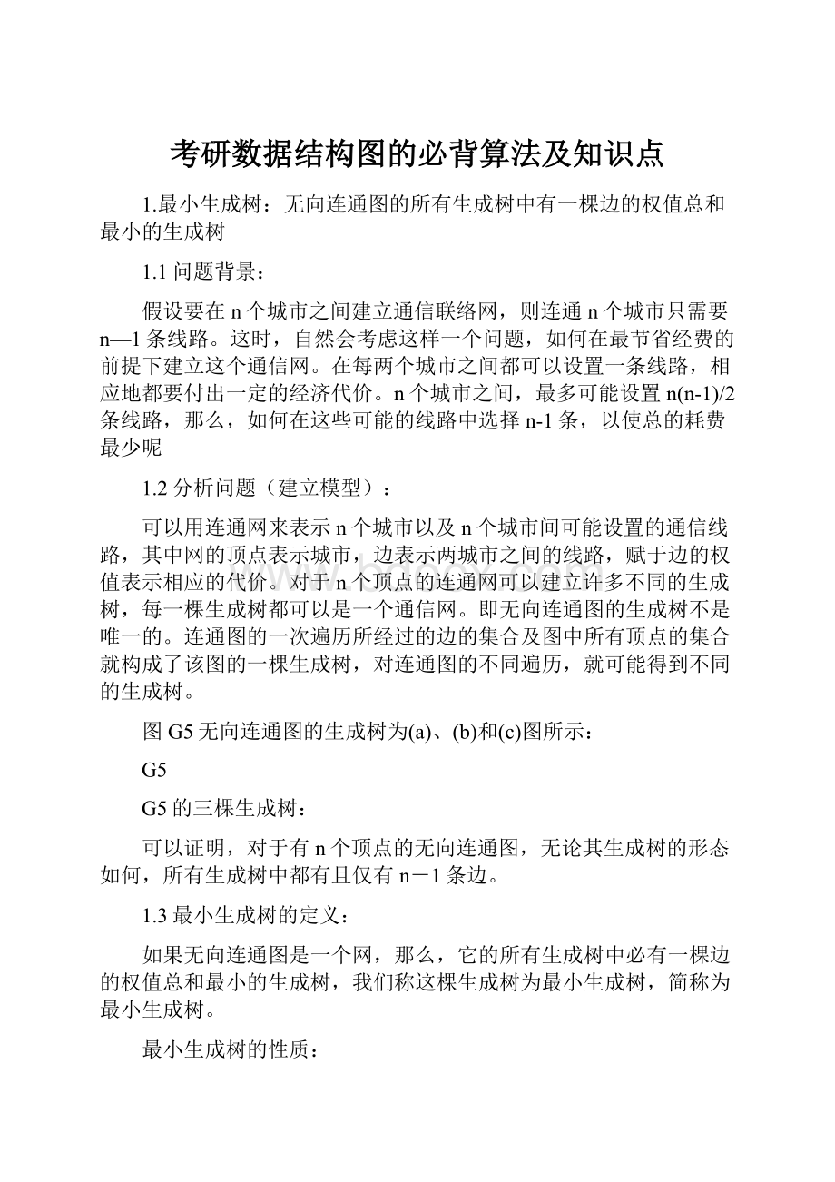 考研数据结构图的必背算法及知识点.docx