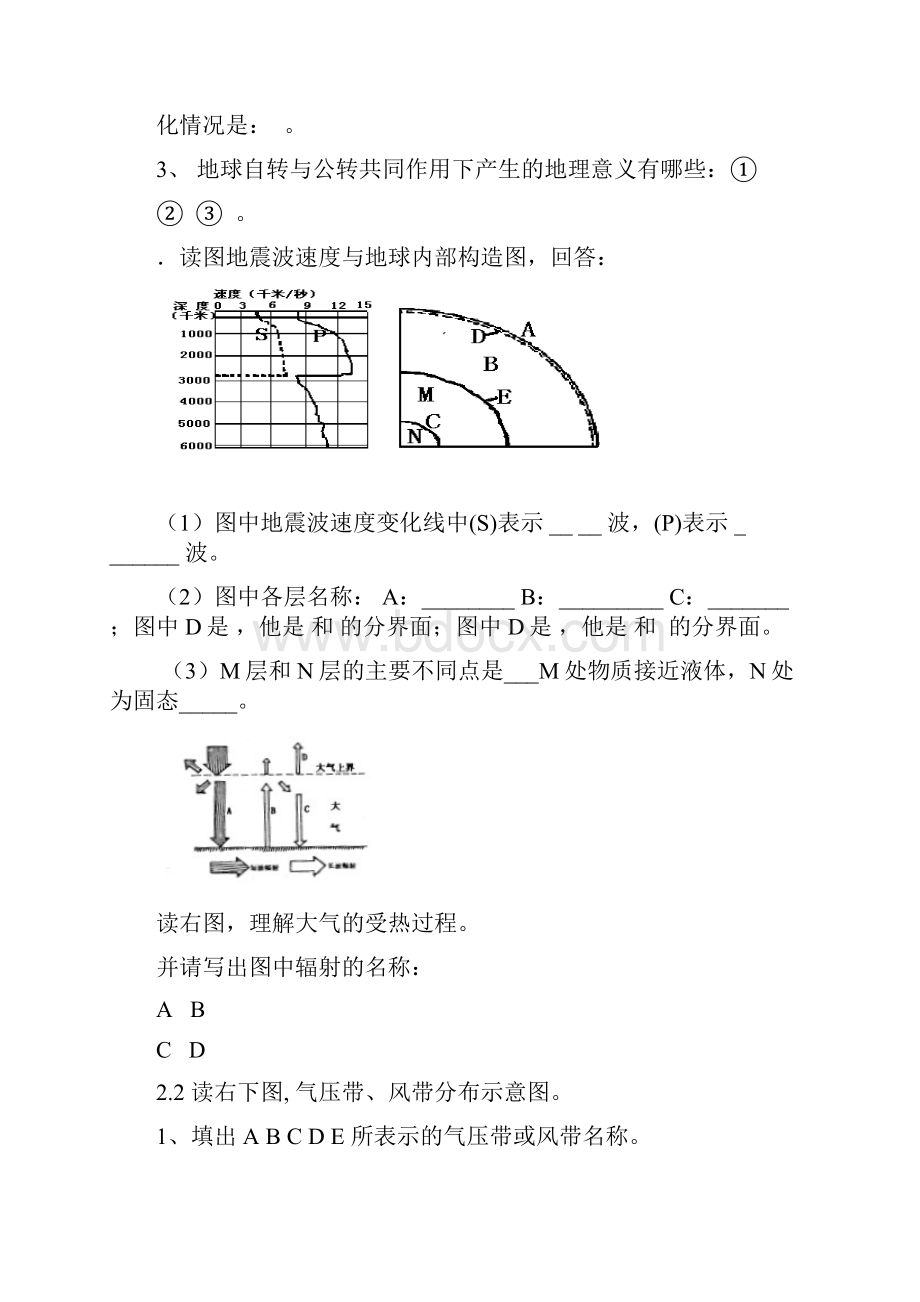 高中地理必修一重点总复习填图试题.docx_第3页