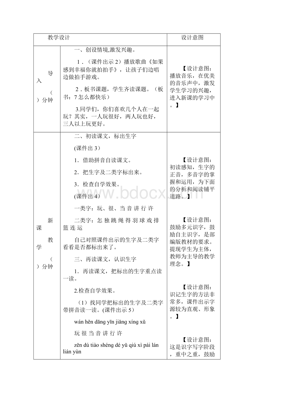 部编语文一年级下册7 怎么都快乐教案.docx_第2页