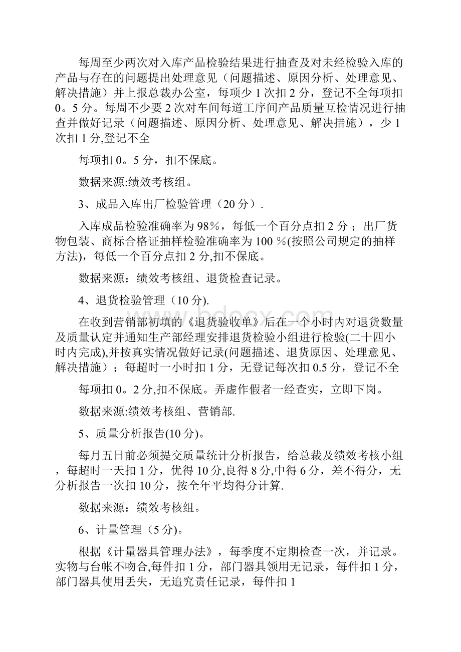 生产制造业各部门绩效考核办法.docx_第2页