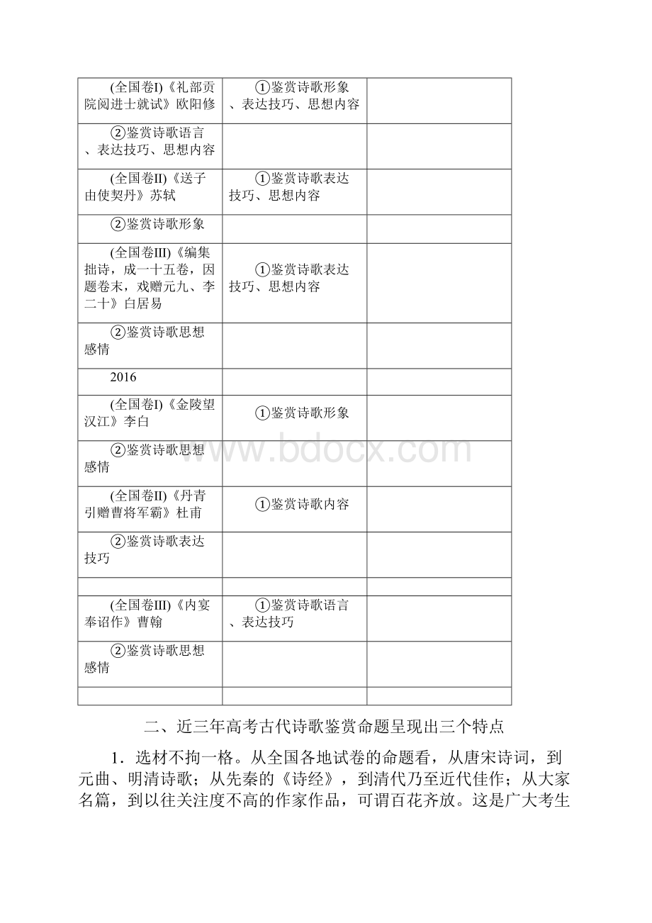 版高考语文总复习讲义第四单元 第五节 古代诗歌整体阅读与比较鉴赏 Word版含答案.docx_第2页