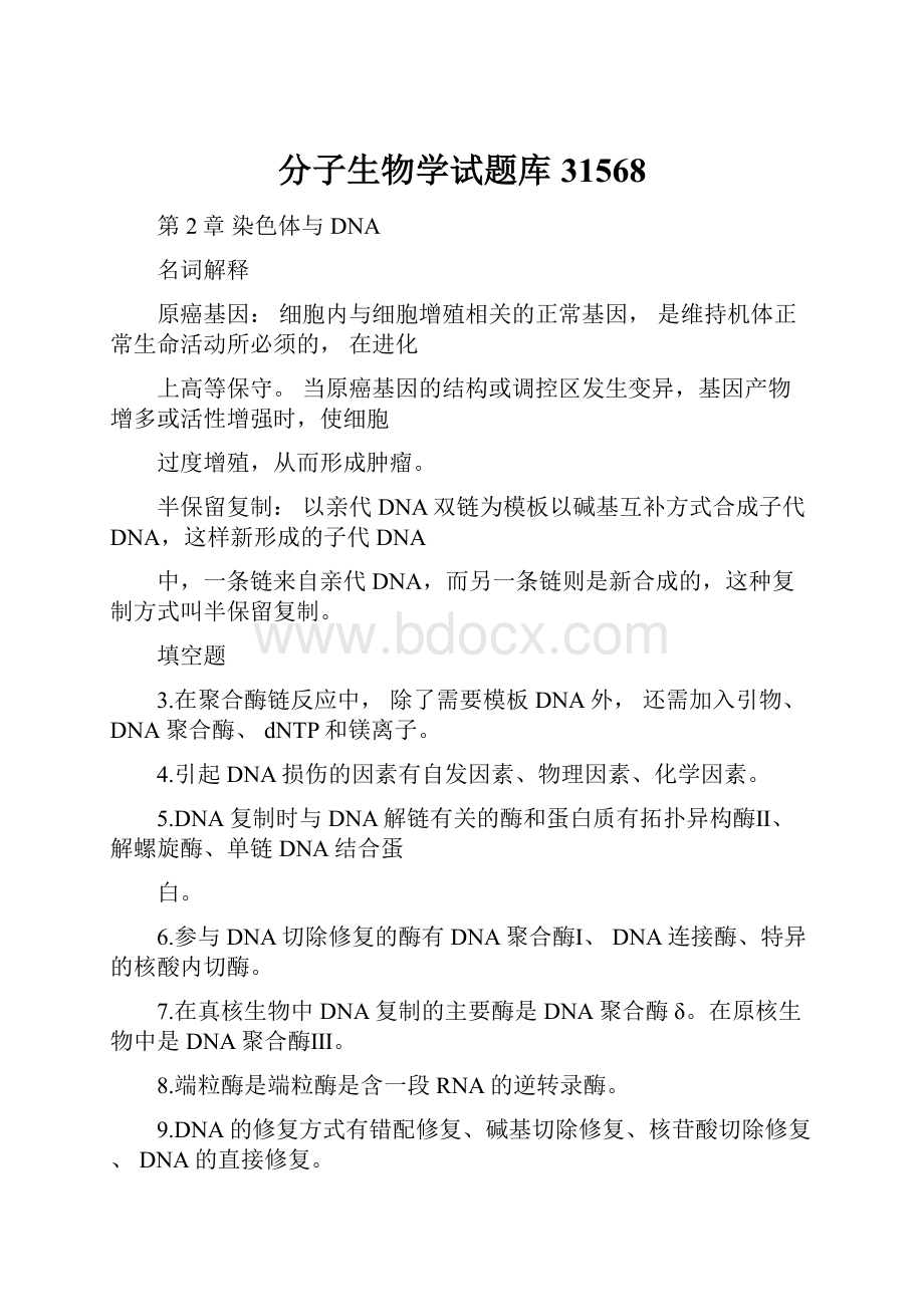 分子生物学试题库31568.docx_第1页