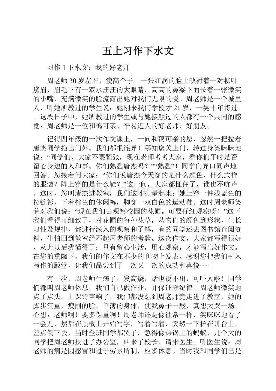 五上习作下水文.docx