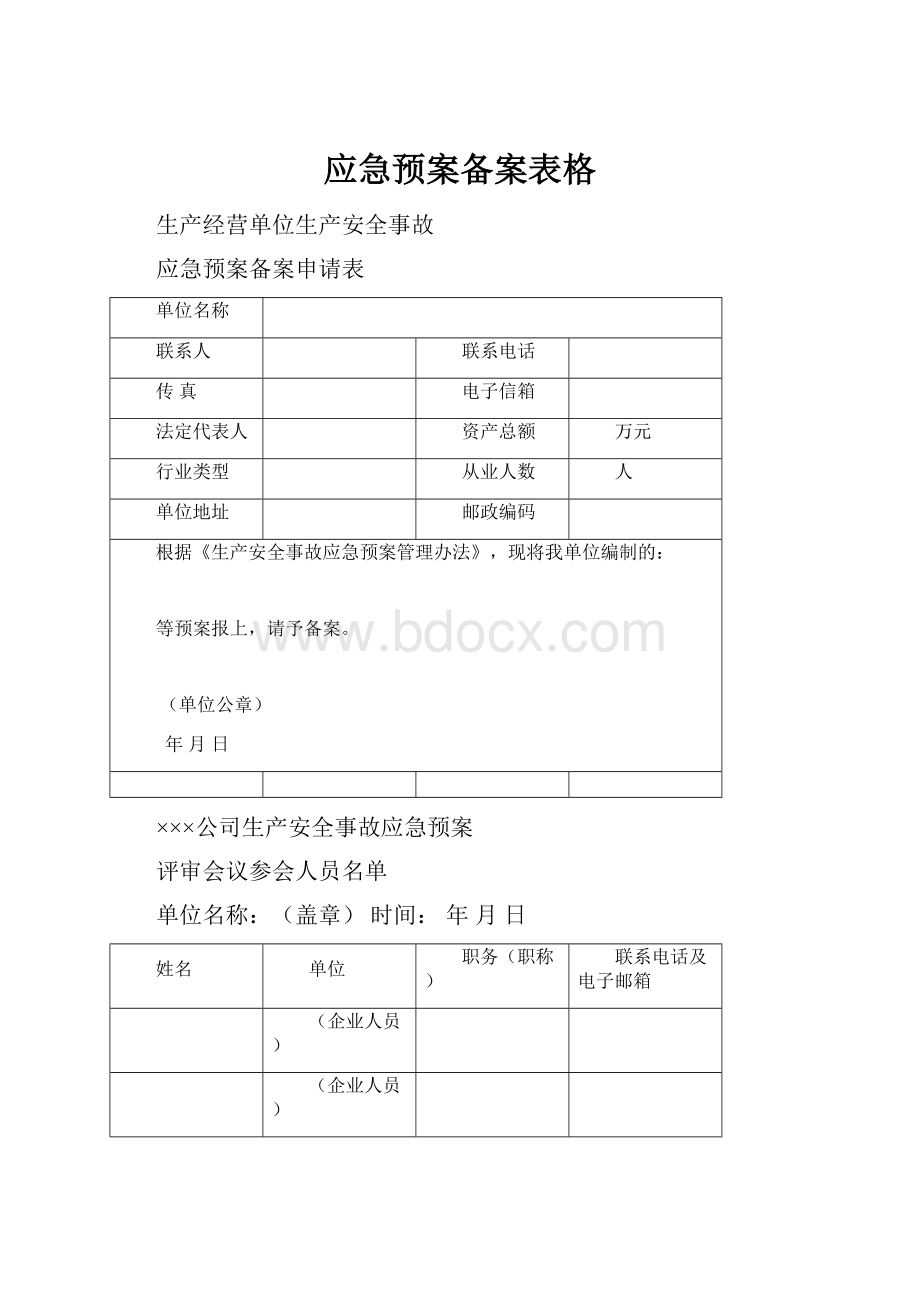 应急预案备案表格.docx