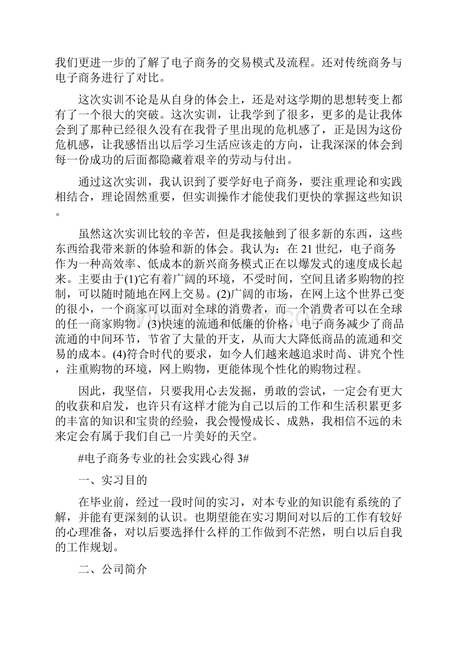 电子商务专业的社会实践心得.docx_第3页