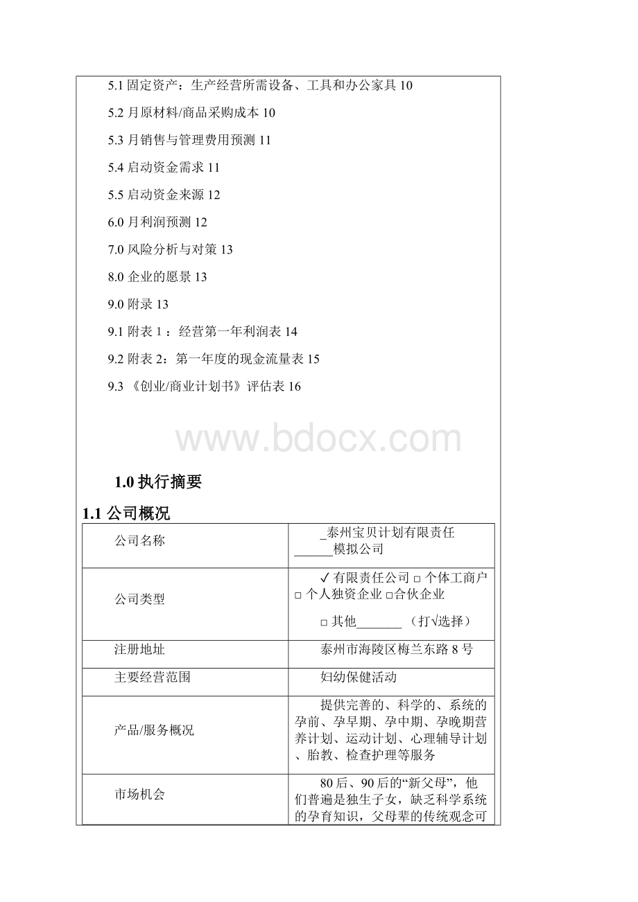 新版个性化孕婴宝贝计划项目投资经营商业计划书.docx_第2页