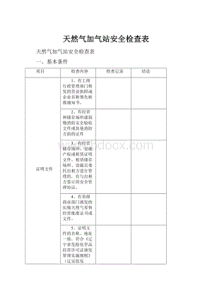 天然气加气站安全检查表.docx