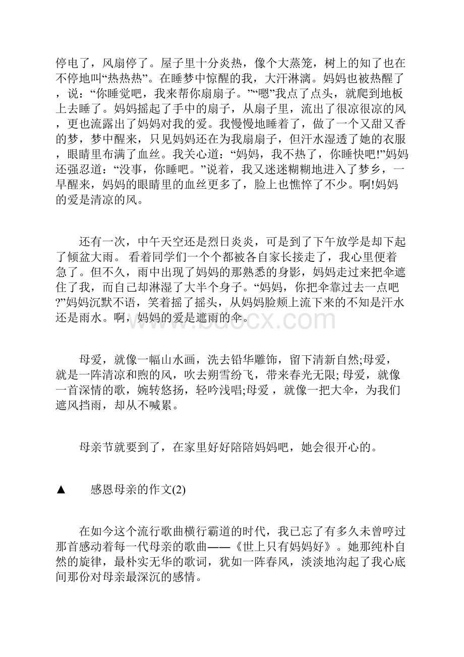 感恩母亲的抒情作文800字.docx_第2页