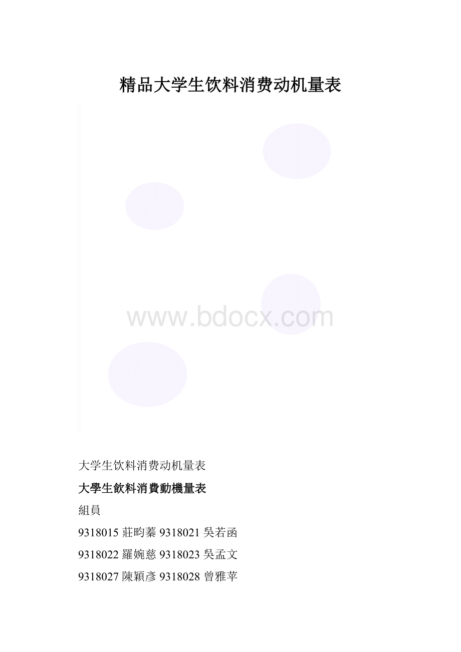 精品大学生饮料消费动机量表.docx