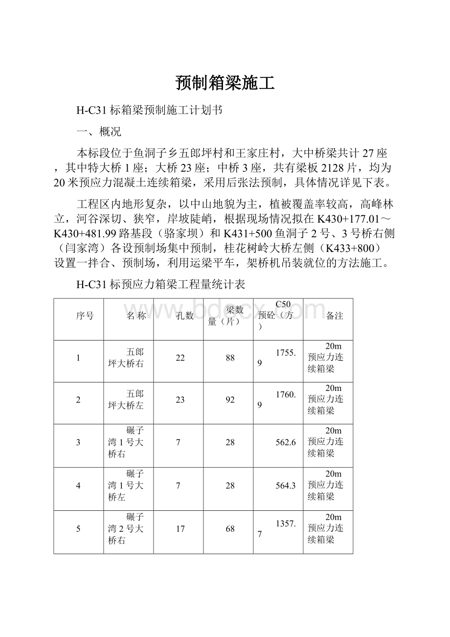 预制箱梁施工.docx