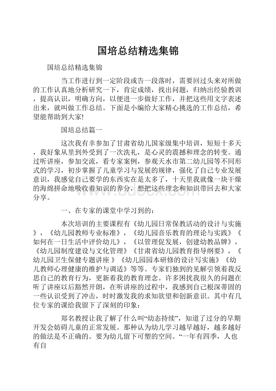 国培总结精选集锦.docx