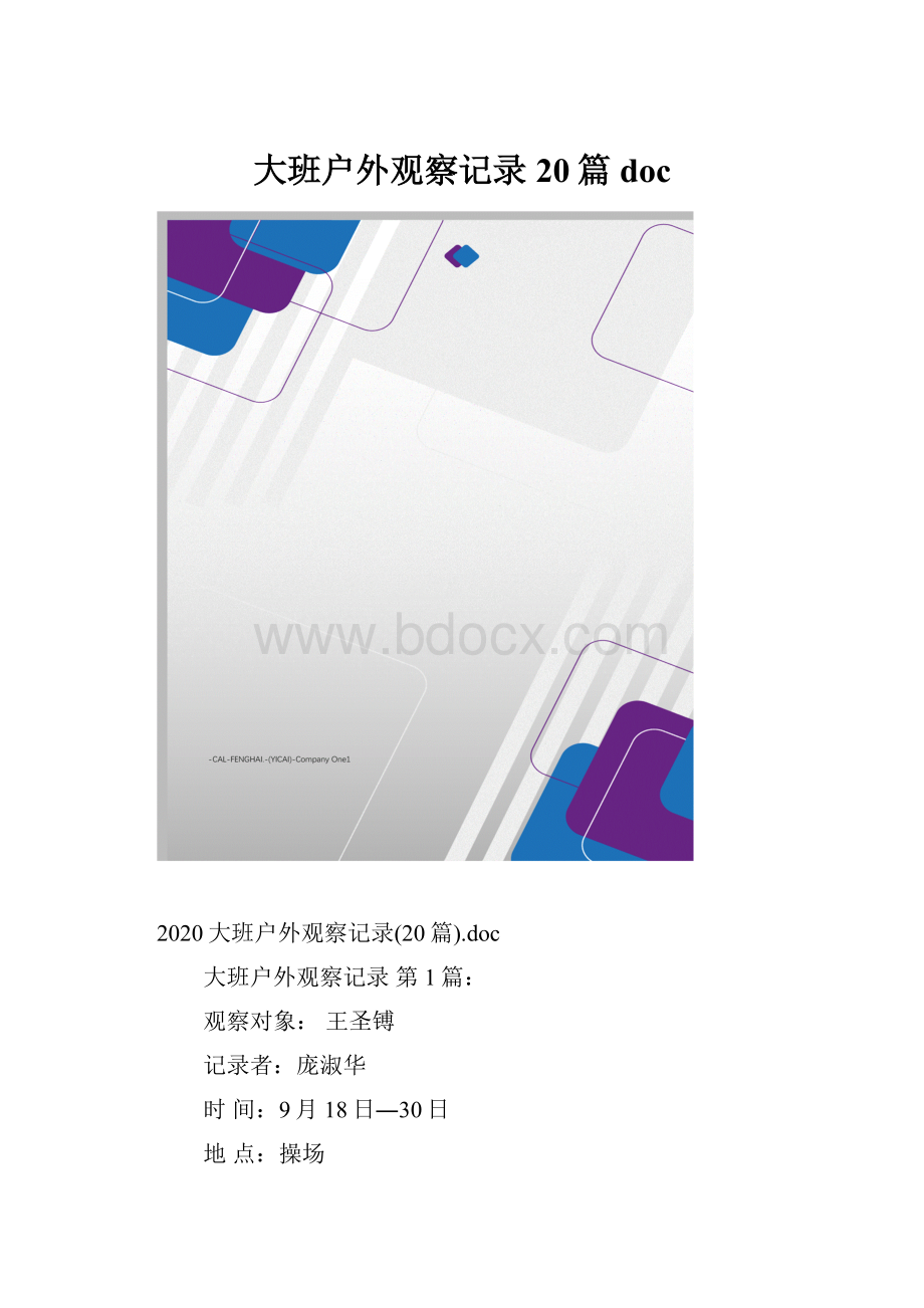 大班户外观察记录20篇doc.docx_第1页