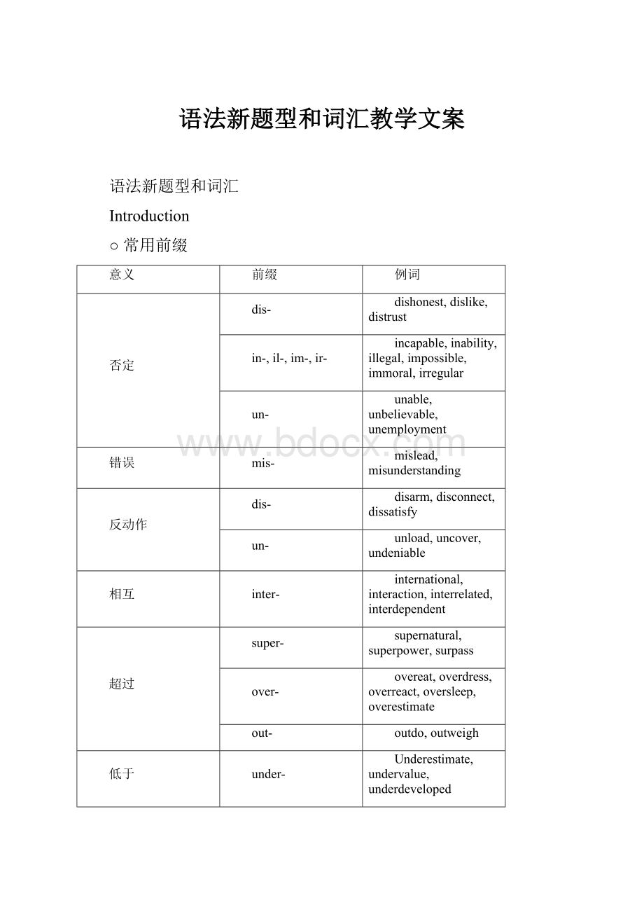 语法新题型和词汇教学文案.docx