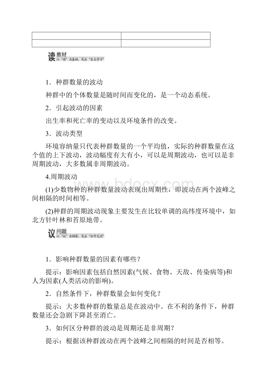 学年高中生物浙科版必修三教学案第四章 第三节 种群的数量波动及调节 Word版含答案.docx_第2页