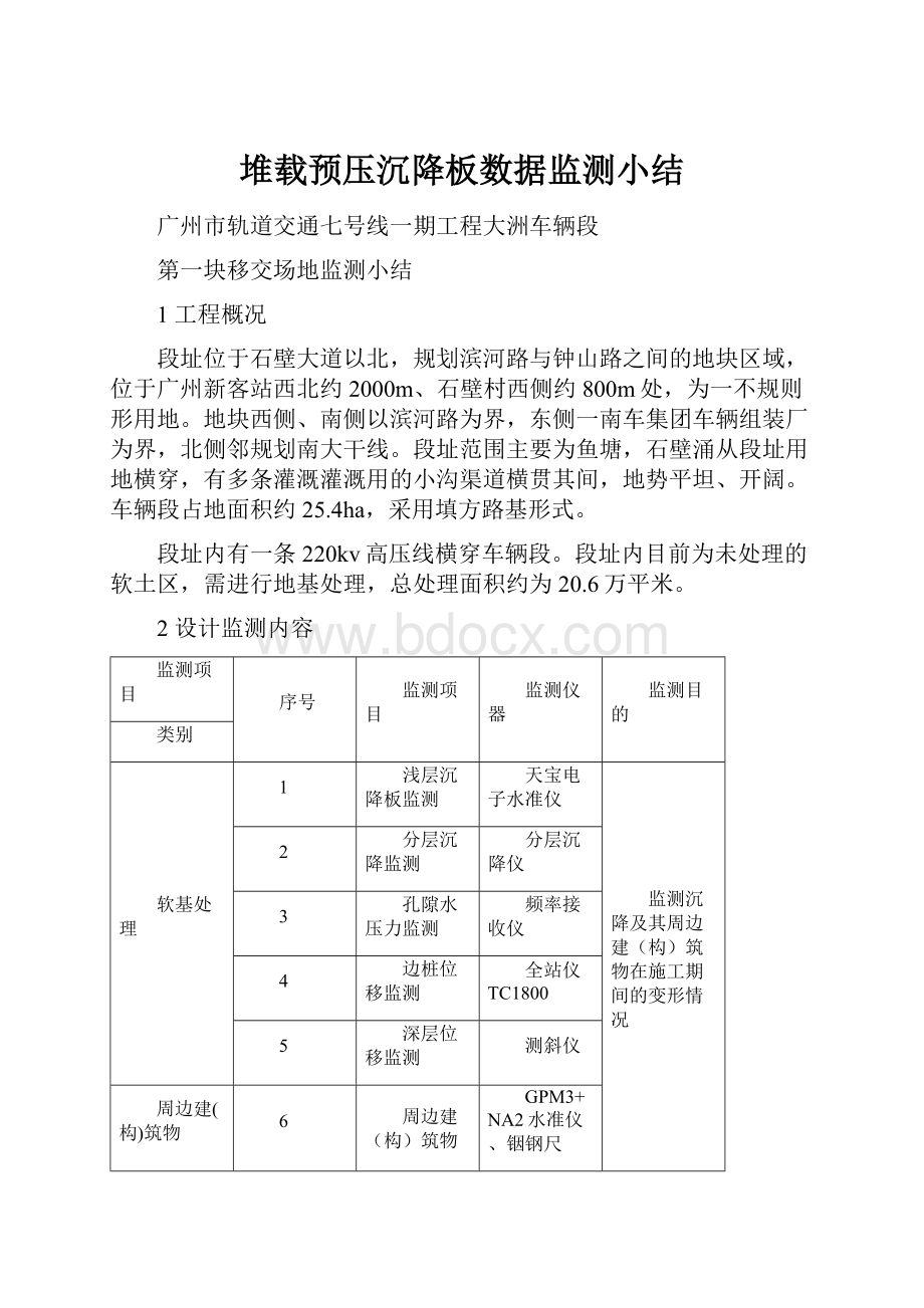 堆载预压沉降板数据监测小结.docx