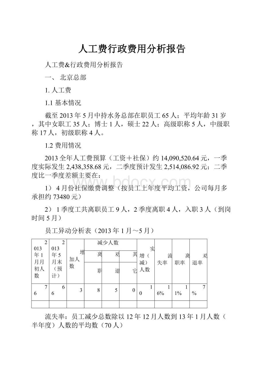 人工费行政费用分析报告.docx_第1页