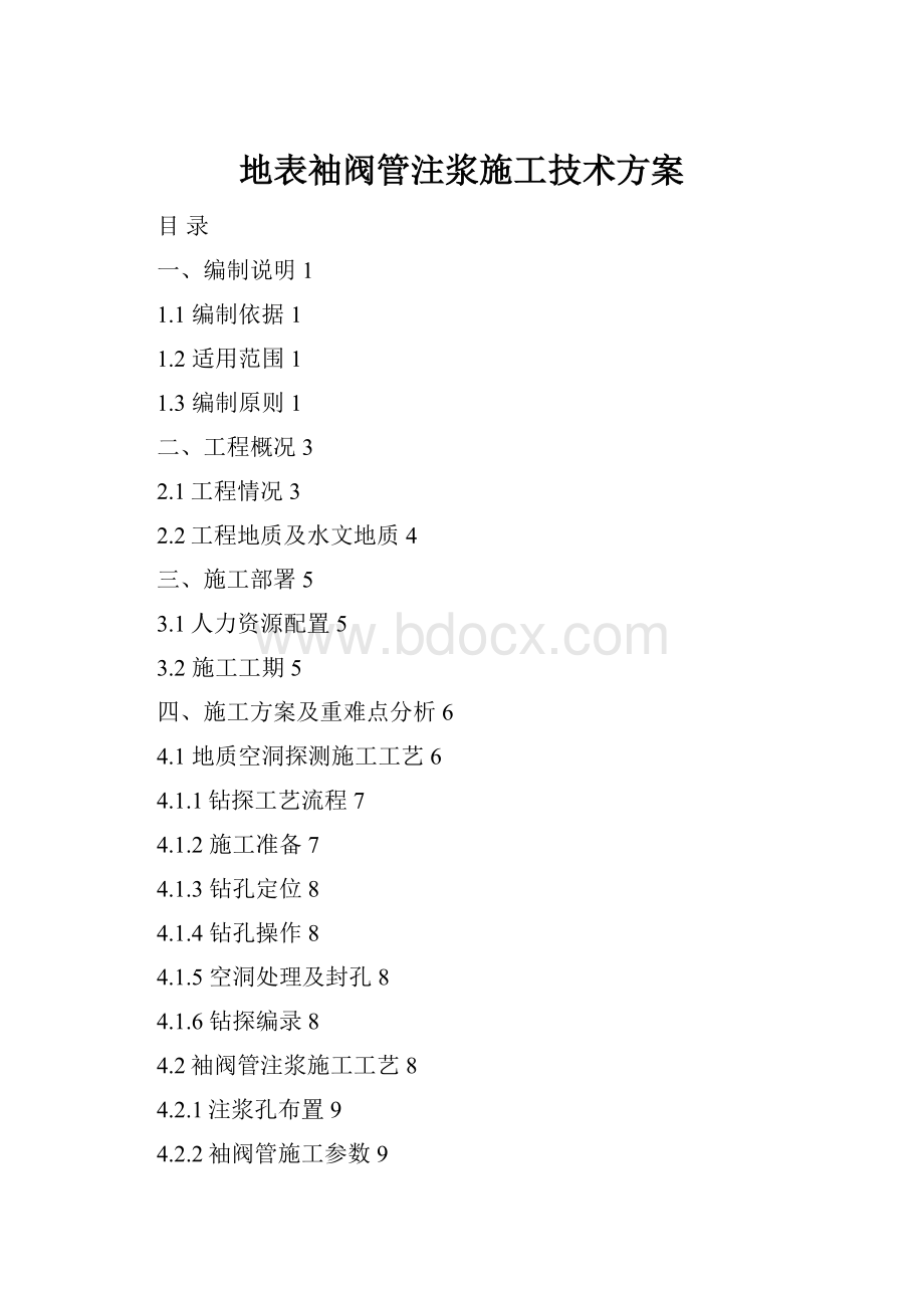 地表袖阀管注浆施工技术方案.docx