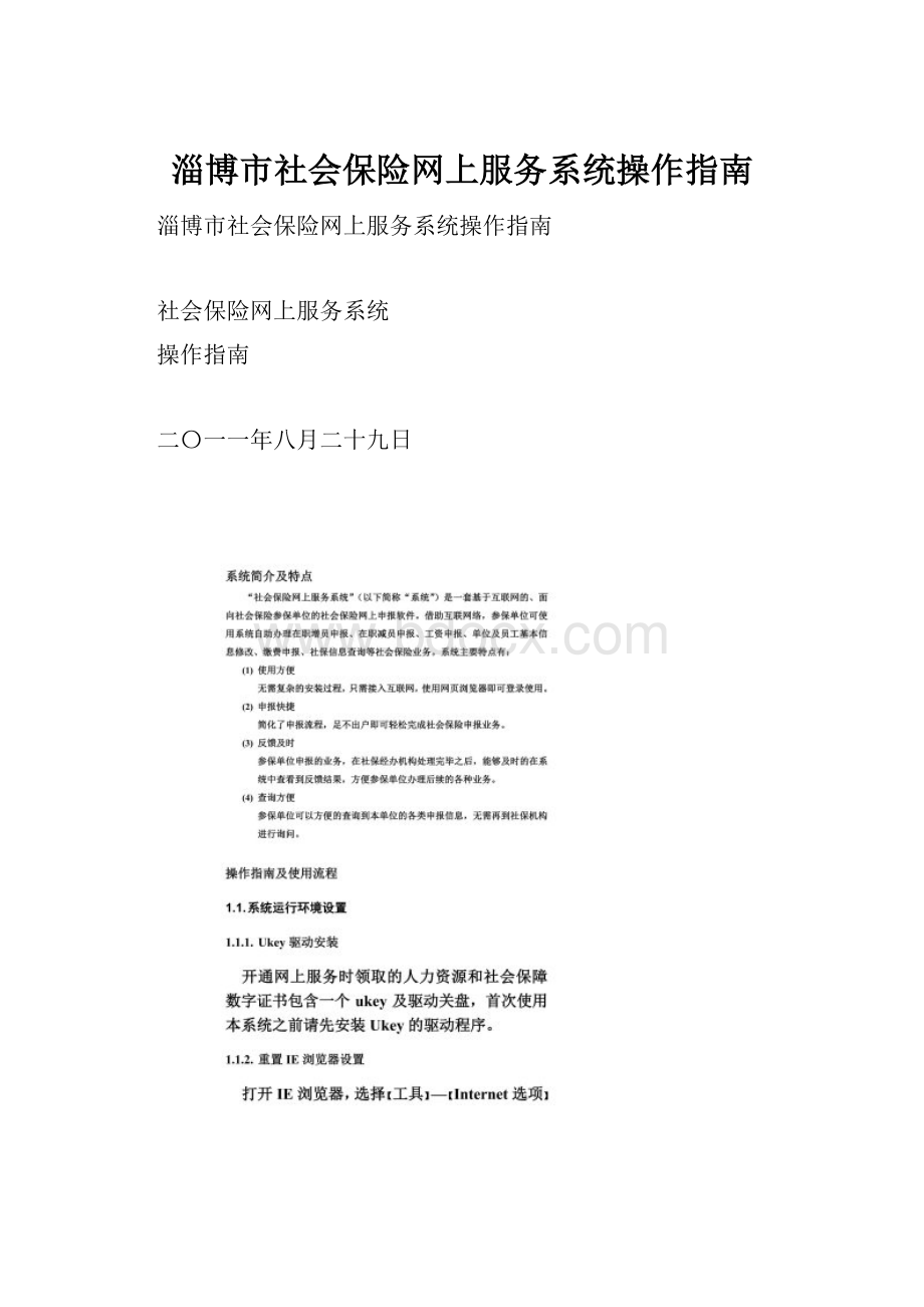 淄博市社会保险网上服务系统操作指南.docx_第1页