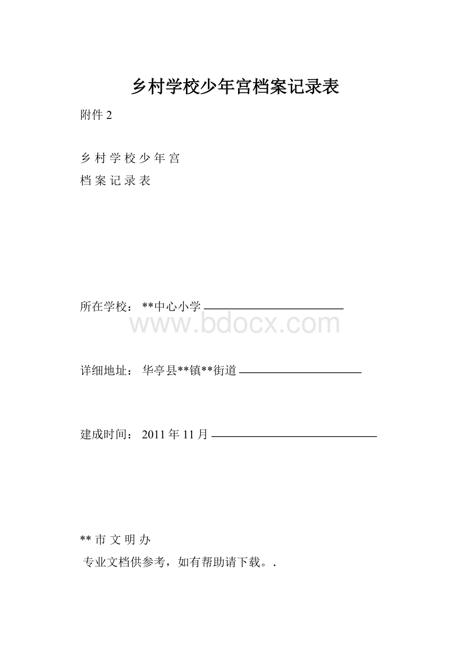 乡村学校少年宫档案记录表.docx