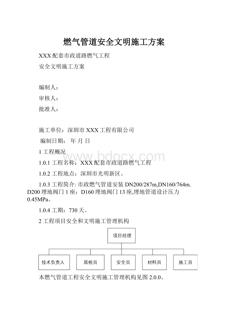 燃气管道安全文明施工方案.docx