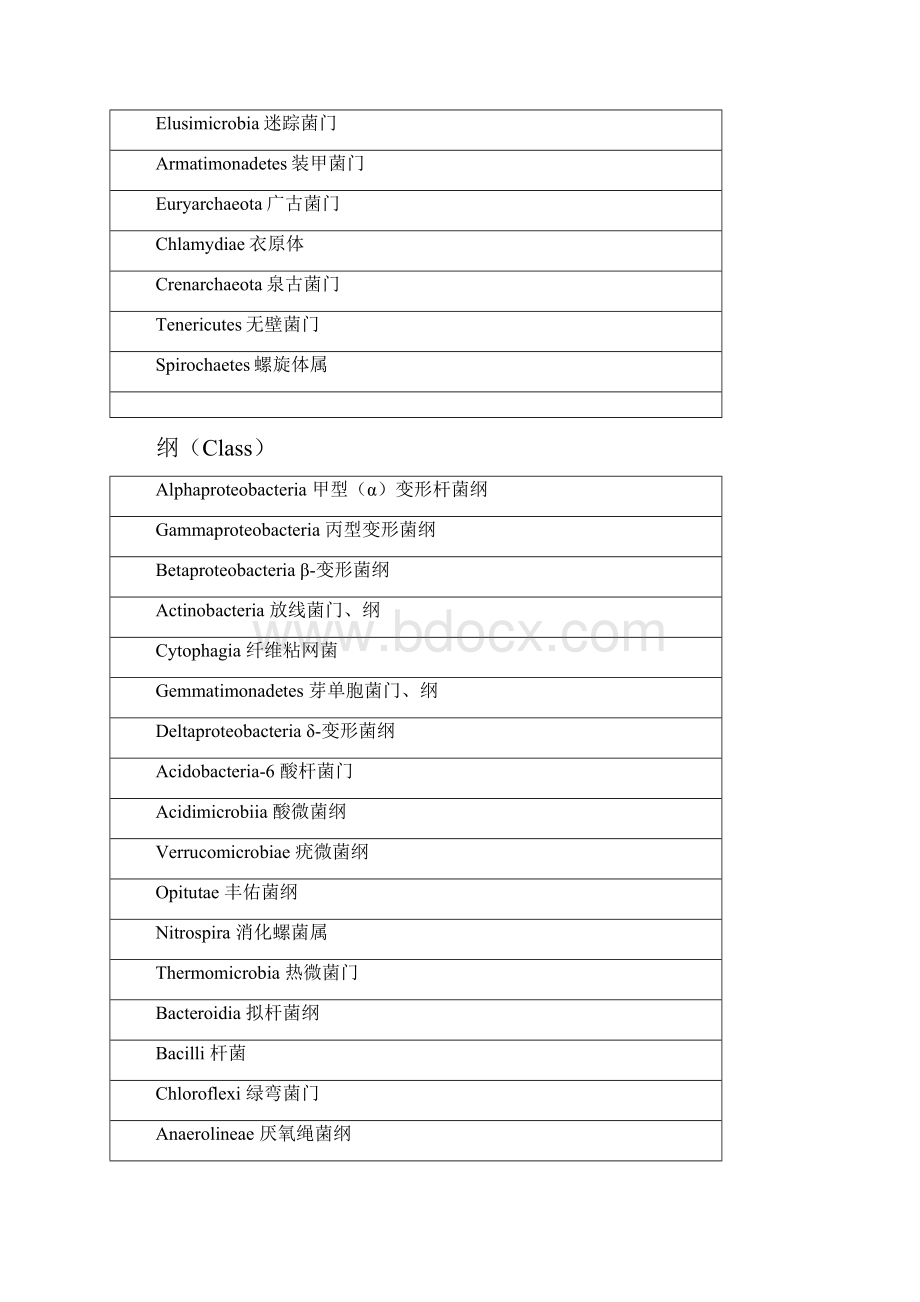 常见微生物的界门纲目科属种中英文对照之欧阳化创编.docx_第2页