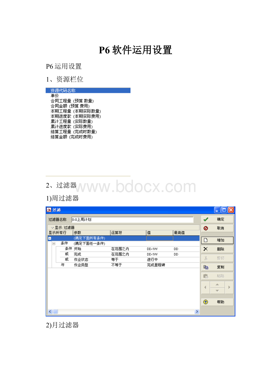 P6软件运用设置.docx_第1页