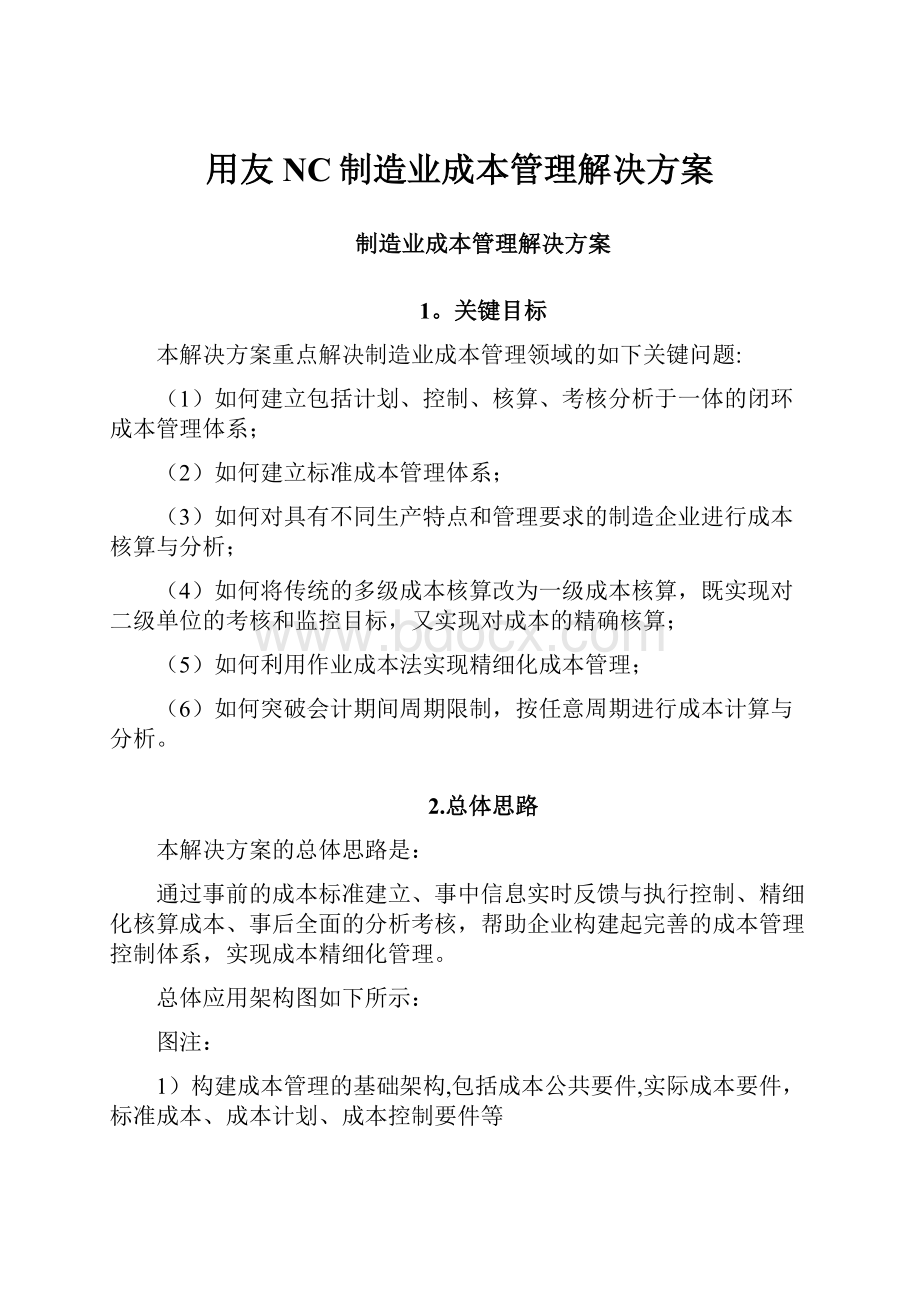 用友NC制造业成本管理解决方案.docx